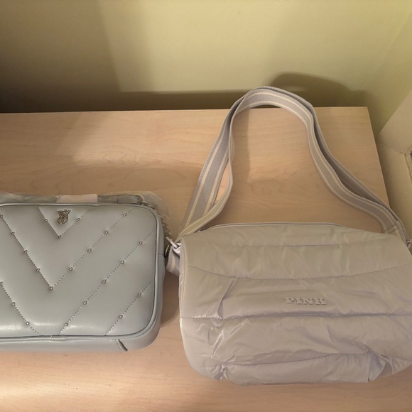 New Victoria’s Secret Artic Blue Crossbody Bag & New Pink Light Blue Bag Set - Picture 2 of 8